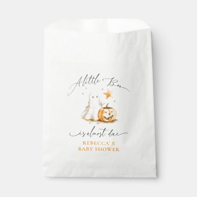 Sacolinha Chá de fraldas Ghost Pumpkin Boo Halloween (Frente)