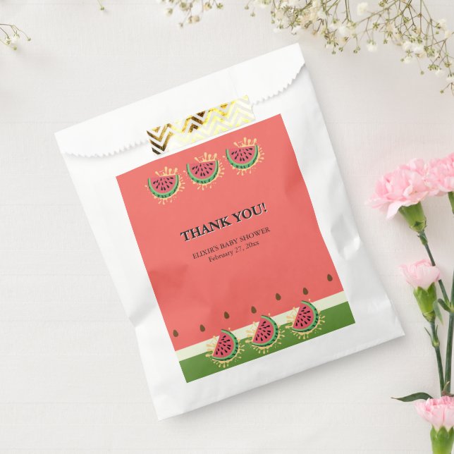 Sacolinha Chá de fraldas inicial da melancia moderna (Selado)