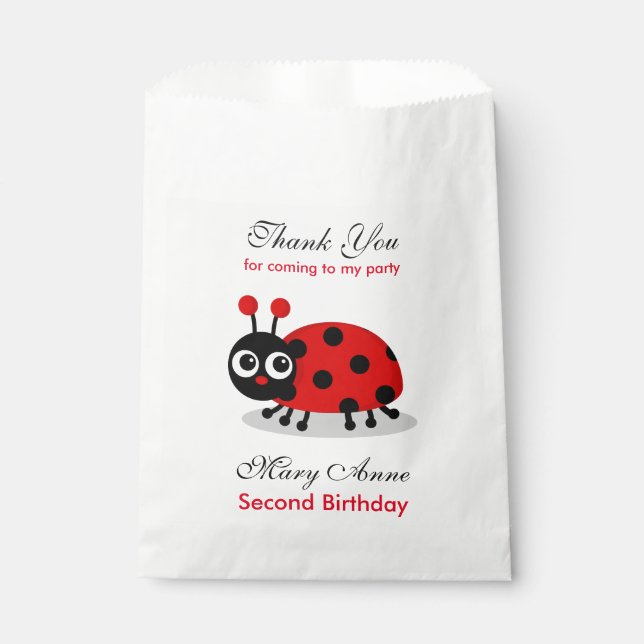 Sacolinha Chá de fraldas Ladybug Birthday (Frente)