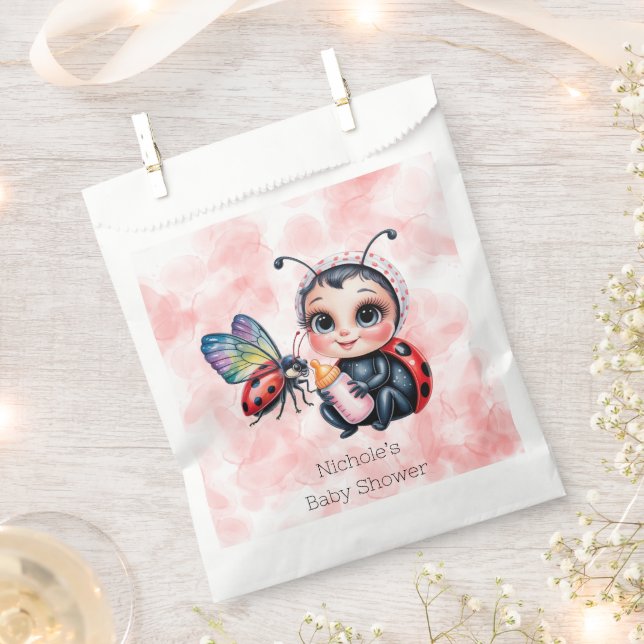Sacolinha Chá de fraldas Ladybug e Butterfly Girl (Cortado)