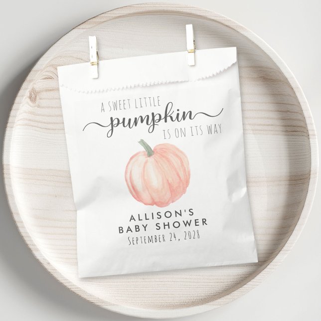 Sacolinha Chá de fraldas Laranja De Abóbora Obrigado (Criador carregado)