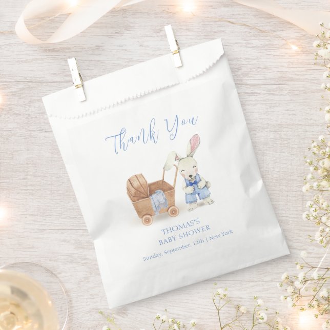 Sacolinha Chá de fraldas Minimista Boho Stroller Rabbit Boy (Cortado)