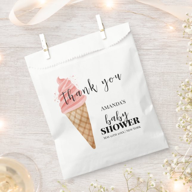 Sacolinha Chá de fraldas Minimizado de Sorvete Obrigado (Cortado)