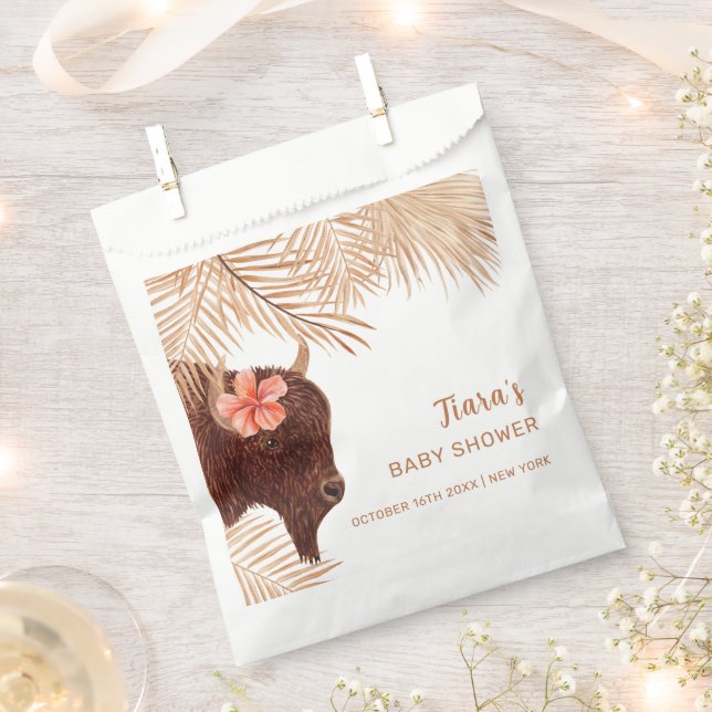 Sacolinha Chá de fraldas Minúsculo Boho Floral Santa Garota (Cortado)