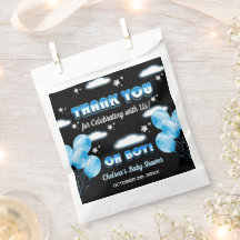 Chá de fraldas Moderno Balões Azuis Noturnos Bonit