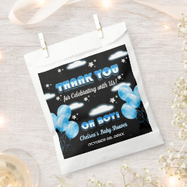 Sacolinha Chá de fraldas Moderno Balões Azuis Noturnos Bonit