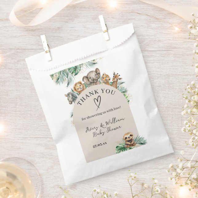 Sacolinha Chá de fraldas Moderno da Selva Animal Safari (Cortado)