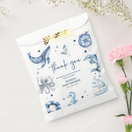 Sacolinha Chá de fraldas Náutico Cáutico de Cores Aquáticas