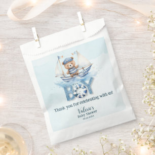 Sacolinha Chá de fraldas Náutico Náutico De Barco Azul