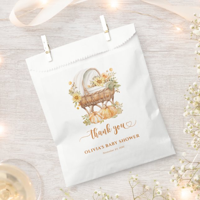 Sacolinha Chá de fraldas Neutro da Bomba de outono - Obrigad (Cortado)