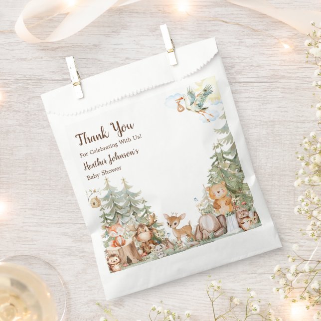 Sacolinha Chá de fraldas Neutro da Floresta de Madeira (Cortado)