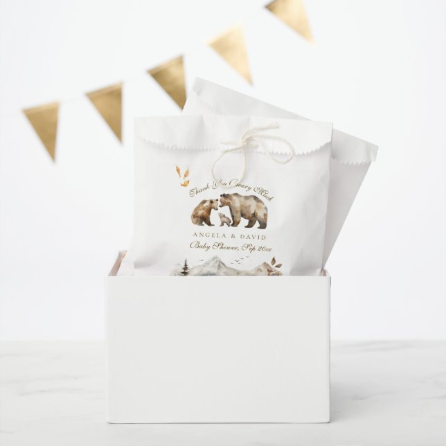 Sacolinha Chá de fraldas neutro de montanha de queda de port (Festa)