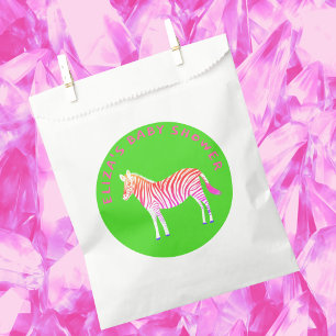 Sacolinha Chá de fraldas Personalizado de Zebras Colorida Bo