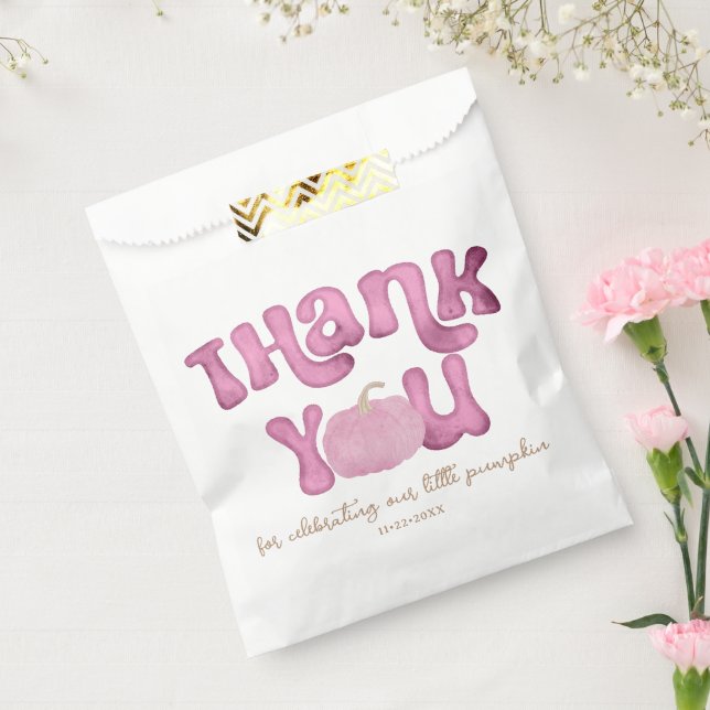 Sacolinha Chá de fraldas Pumpkin Rosa Favor Bag (Selado)