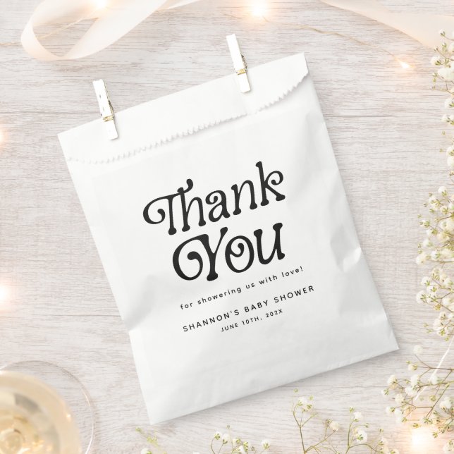 Sacolinha Chá de fraldas Retroativo Mínimo Preto e Branco Ob (Cortado)