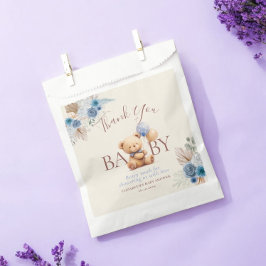 Sacolinha Chá de fraldas Rosa azul do Balão do Urso Vermelho