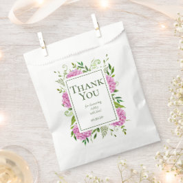 Sacolinha Chá de fraldas Rosa Hydrangeas Girl Obrigado