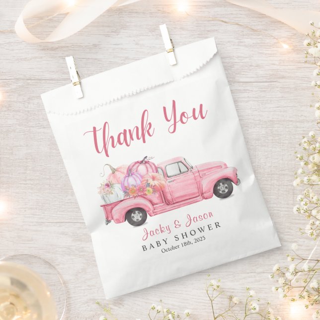 Sacolinha Chá de fraldas Rosa Pumpkin Doce (Cortado)