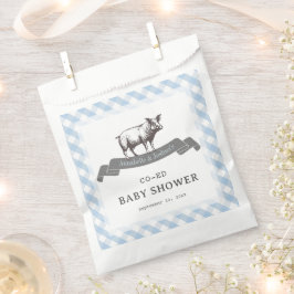 Sacolinha Chá de fraldas Rustic Blue Gingham CHURRASCO Bibs