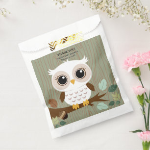 Sacolinha Chá de fraldas Rustic Owl Woodland Forest