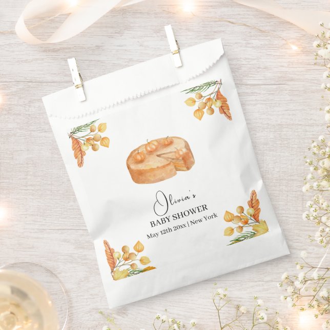 Sacolinha Chá de fraldas Rústico De Pizza De Abóbora (Cortado)