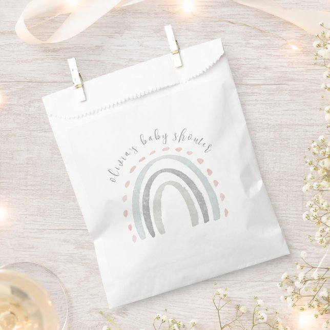 Sacolinha Chá de fraldas Simples Boho Arco-Íris (Cortado)
