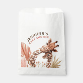 Sacolinha Chá de fraldas Teracotta Tan Boho Giraffe