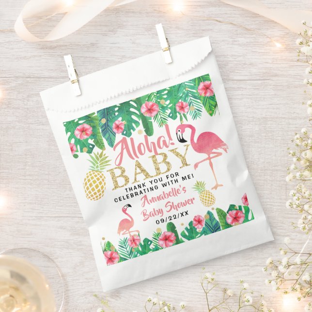 Sacolinha Chá de fraldas Tropical Summer Beach Luau Girls (Cortado)