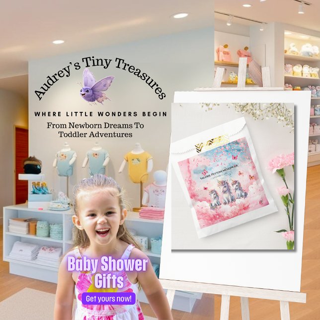 Sacolinha Chá de fraldas Unicorn Encantado Favorecer Bag (Criador carregado)