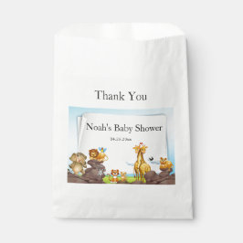 Sacolinha Chá de fraldas verde animal Safari