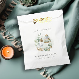 Sacolinha Chá de fraldas Verde Essencial Folha de Enfermeiro