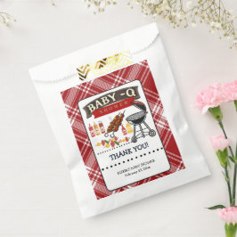 Sacolinha Chá de fraldas vermelho e preto com verificação Ba