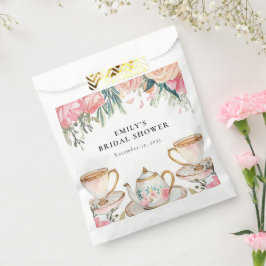 Sacolinha Chá de Noiva Elegante Festa de Chá Floral
