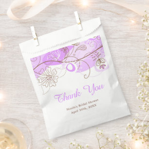 Sacolinha Chá de Noiva Elegante Floral Twist em Roxo