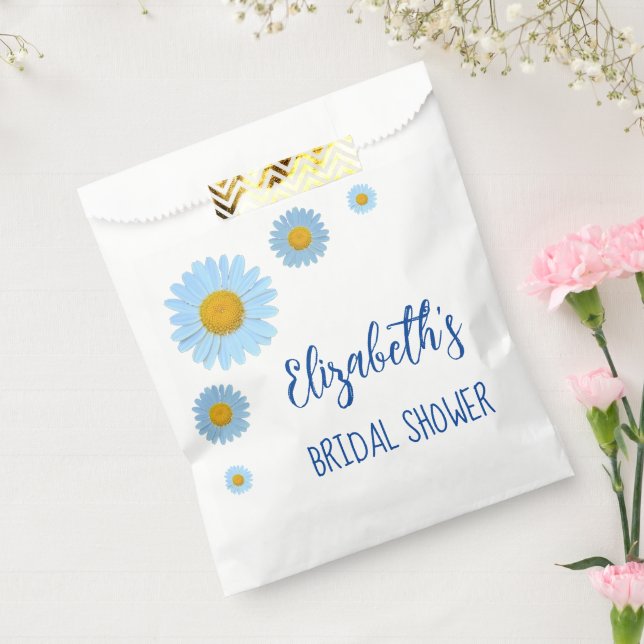 Sacolinha Chá de Noiva Floral de Margaridas Azuis (Selado)