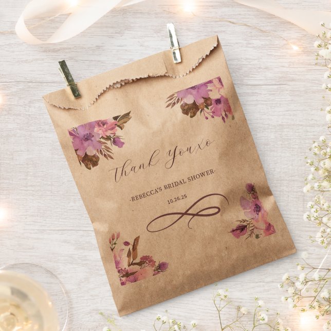 Sacolinha Chá de Noiva Floral Elegante (Cortado)