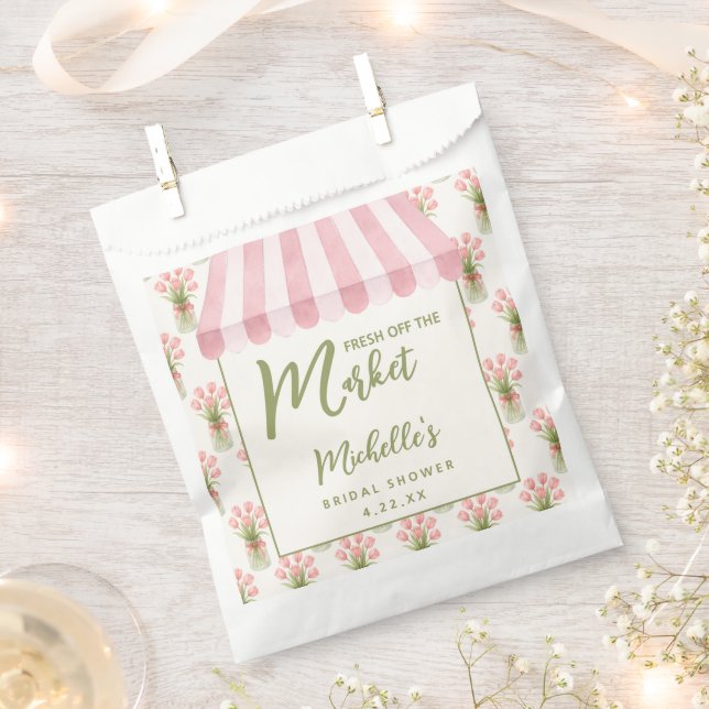 Sacolinha Chá de Noiva Floral Rosa Fresca do Mercado (Cortado)