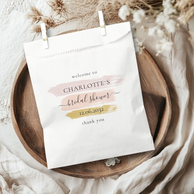 Sacolinha Chá de Noiva Moderno e Elegante (Personalized Trendy, Modern, Bridal Shower Favor Bag)