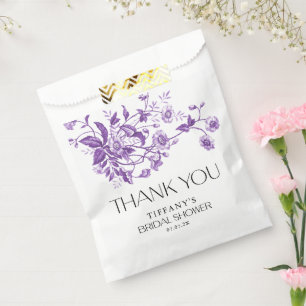 Sacolinha Chá de Noiva Vintage Francês Toile Roxo Floral