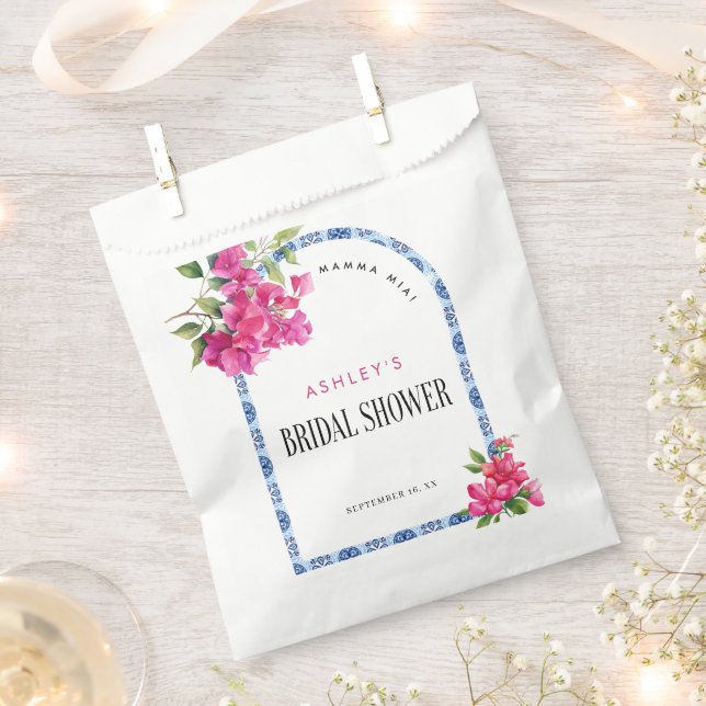 Sacolinha Chá de panela Azul Floral Mamma Mia (Cortado)