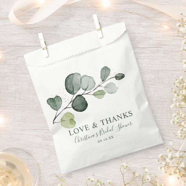 Sacolinha Chá de panela de Aquarela do Eucalyptus Dourado Sp (Cortado)