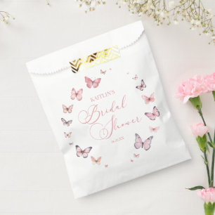 Sacolinha Chá de panela de borboleta rosa macia elegante