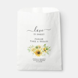 Sacolinha Chá de panela de girassol Favor Bag Amor é doce