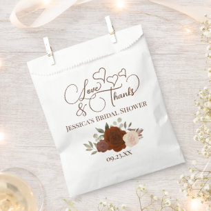 Sacolinha Chá de panela de Obrigados Floral de Amor Laranja