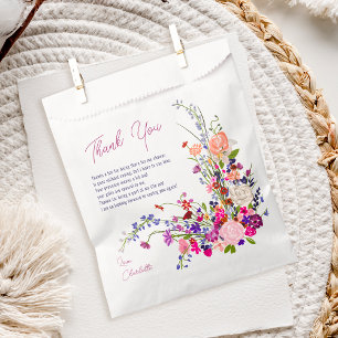 Sacolinha Chá de panela de script de flores quentes modernas