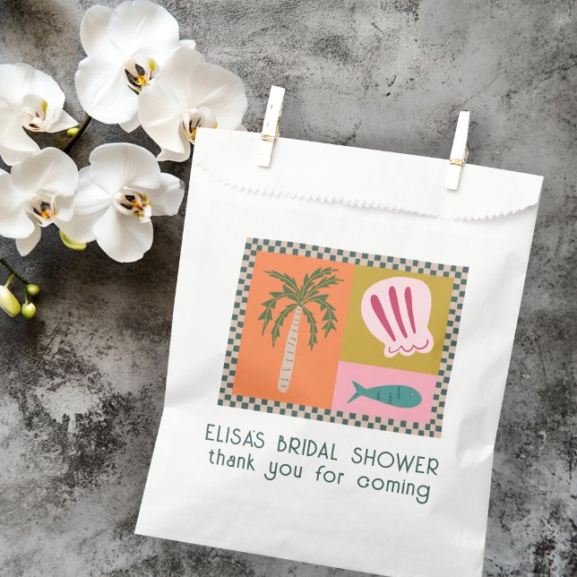 Sacolinha Chá de panela de Soiree Moderno CLIENTE (Seaside Soiree Bridal Shower Modern Cute CUSTOM Favor Bag
)