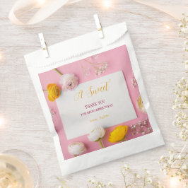 Sacolinha Chá de panela de Tema Floral Rosa