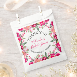 Sacolinha Chá de panela Floral Cor-de-Água Rosa