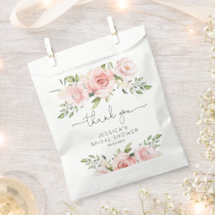 Sacolinha Chá de panela floral cor-de-rosa
