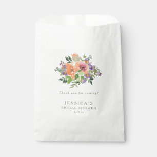 Sacolinha Chá de panela Floral de Laranja de Cor de Água M